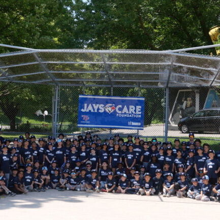 Participants and Instructors were all smiles after a fun and rewarding morning at the TPBA hosted 2025 MLB &amp; Blue Jays Baseball Academy Play Ball Weekend Instructional Clinic at Christie Pits.